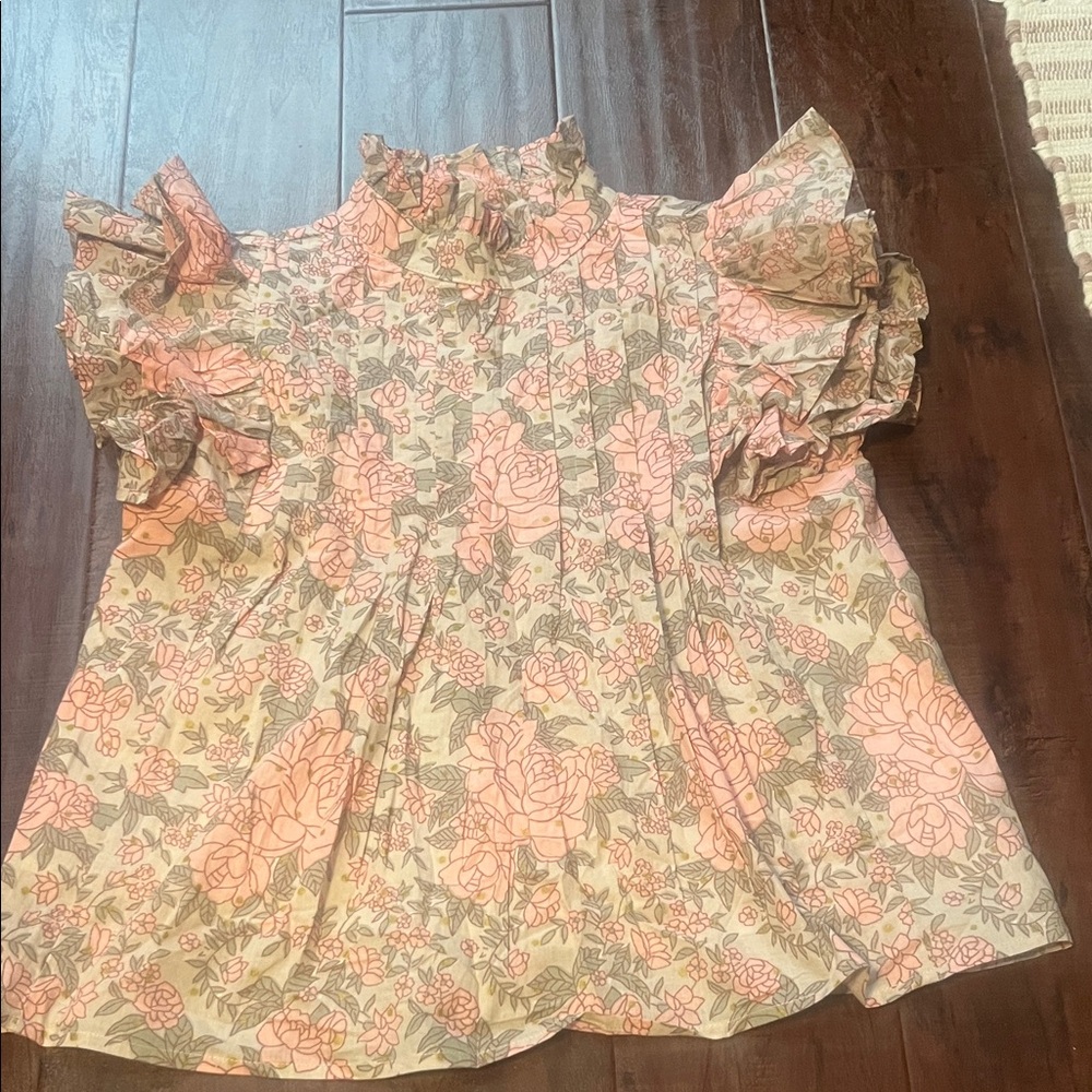 Victoria Dunn “Jasmine” top, rosewater pintucked blouse, small